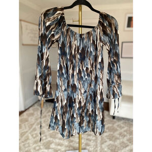 Asher Fab’rik Feather Dress Boho Indie Fairycore Cowgirl Quiet Luxury Downtown